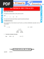 Número Decimal para Quinto de Primaria