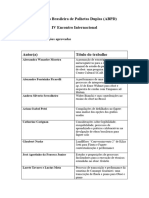 4EIABPD - Lista de Trabalhos Aprovados