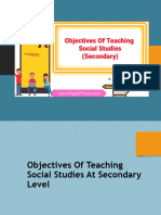 Objectives of Teaching Social Studies at Secondary Level MONTILLA and MOSQUERA