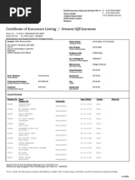 Certificate of Insurance Listing / Senarai Sijil Insurans: For Spikpa