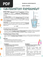 Calorimetry Experiment