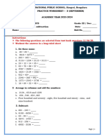 Grade 3 - Teams Worksheet - D (September)