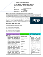 Plan de Desarrollo Curricular de Aula Tercer Trimestre - Mes de Septiembre