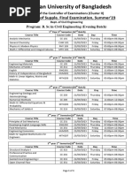 B. SC in Civil EveningSupple. Final Exam Summer23