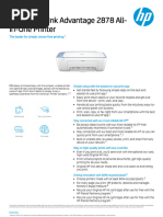 HP Deskjet Ink Advantage 2878 All-In-One Printer: Data Sheet