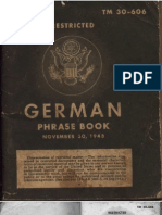 TM 30-606 German Phrase Book 1943 Color