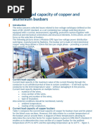 Current Load Capacity of Copper and Aluminium Busbars