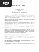 Executive Order No 23 S. 2011