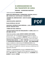 2 Contrato de Arrendamiendo de Vehículo para Transporte