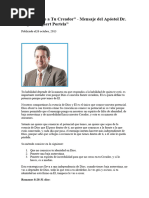 'Conociendo A Tu Creador' - Mensaje Del Apóstol Dr. Miguel Bogaert Portela"