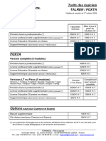 Tarifs - Logiciels Terrasol