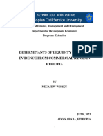 Determinants of Liquidity Position of Commercial Banks in Ethiopia