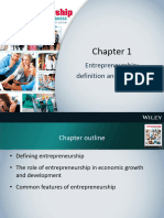 Chapter 1 - Entrepreneurship Definition Evolution