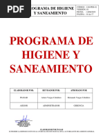 Phs-Programa de Higiene y Saneamiento