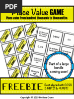 Place Value: Freebie