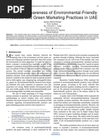 Customer Awareness of Environmental Friendly Products and Green Marketing Practices in UAE