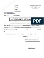 Attestation de Travail Cpi