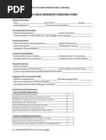 DHH Child Admission Screening Form