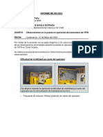 02-ME-2023 Informe de Bservaciones en La Puesta en Operación de Locomotora de 15TN