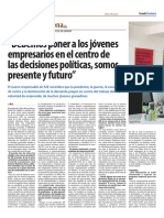 Debemos Poner A Los Jóvenes Empresarios en El Centro de Las Decisiones Políticas, Somos Presente y Futuro