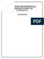 Electronic Measurement & Instrumentation Lab Lab Manual: Vi Semester