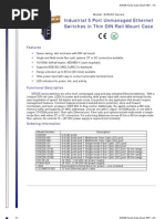 Industrial 5 Port Unmanaged Ethernet Switches in Thin DIN Rail Mount Case