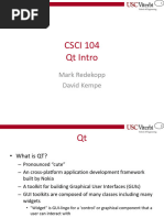 CSCI 104 QT Intro: Mark Redekopp David Kempe