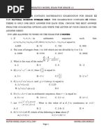 Maths Model Exam For Grade 12 Natura, 2006l