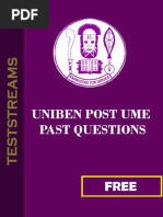 Uniben Post Utme Past Quesitons