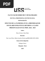 Facultad de Derecho Y Humanidades: Escuela Profesional de Psicologia Monografía