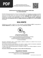 Solvente: Certificado Electrónico de Solvencia Tributaria Nro S239010000059205