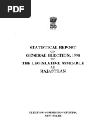 Statistical Report General Election, 1998 The Legislative Assembly Rajasthan