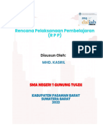 RPP Uji Kinerja PPG Daljab Kategori 1 Gelombang 2 Tahun 2022 K-13 Metode PBL