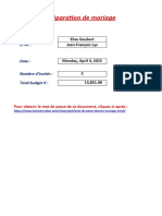 Dossier Mariage Excel Gratuit A Telecharger 2