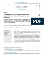 Ocular Trauma in The Pediatric Emergency Departments, Characteristics and Risk Factors of Immediate Sequelae