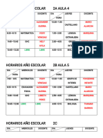 Horarios Año Escolar 2do Año 23-24