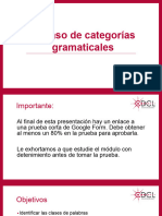 Repaso de Categorías Gramaticales