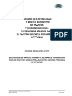 Declaración de Impacto Ambiental, SIGRS SIGCHOS