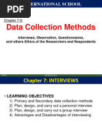 5 - Data Collection Methods - Chapters 7,8,9