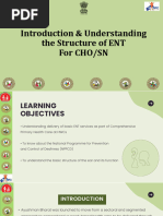 ENT Care For CHO & SN - Introduction & Understanding The Structure of ENT