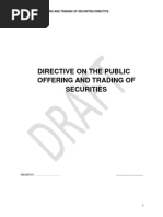 Draft Public Offering and Trading of Securities Directive