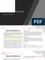 Tasa de Rendimiento: Matemáticas Financieras II