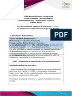 Guía de Actividades y Rúbrica de Evaluación - Unidad 1 - Tarea 2 - La Competencia Comunicativa en El Ejercicio Docente