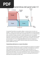 Curvas Características Del Panel Solar I-V: Características Eléctricas de Un Conjunto Fotovoltaico