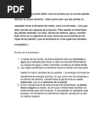 La Fotosíntesis Se Podría Definir Como El Proceso Por El Cual Las Plantas Fabrican Su Propio Alimento