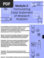 Module 2 - Formulating Clear Statement of Research Problem