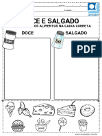 Atividade de Ciencias Os Sabores Ed Infantil e 1 Ano