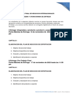 Cronograma de Entrega Del Trabajo Final 2023-II