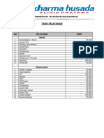 Tarif Pelayanan - Jadwal Praktek