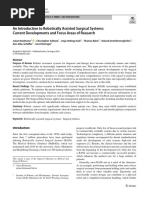 An Introduction To Robotically Assisted Surgical Systems: Current Developments and Focus Areas of Research